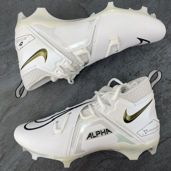 Nike Football Cleats Size 10.5 Mens Alpha Menace Pro 3 White Black For Agility - Picture 5 of 12